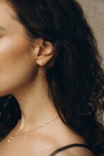 Vergoldetes Set BIRKENBLÄTTER – Ohrstecker und Halskette – Bild 3