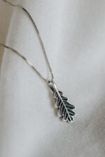 Silberne Halskette Eichenblatt – Bild 3