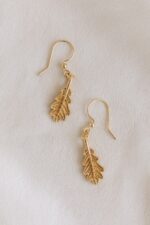 Vergoldete Hängeohrringe EICHENBLÄTTER – Bild 6