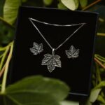 Silber-Set Ahornblätter – Ohrstecker und Halskette
