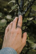 Silberner ring Holzast – Bild 4