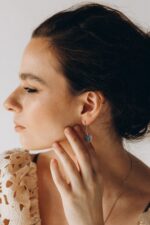 Silbernes Set LINDENBLATT - hängende Ohrringe und Halskette – Bild 6